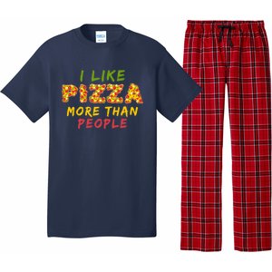 Funny I Like Pizza More Than People Pizza Lover Pajama Set