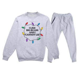 Funny I Like Big Bulbs And I Cannot Lie Christmas Meaningful Gift Premium Crewneck Sweatsuit Set