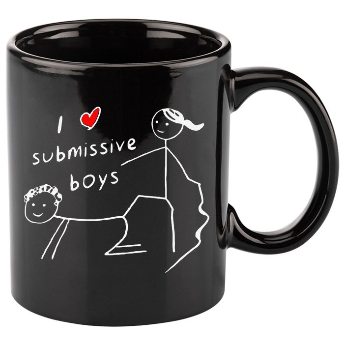 Funny I Love Submissive Boy I Heart Submissive Gift 11oz C Handle Ceramic Mug