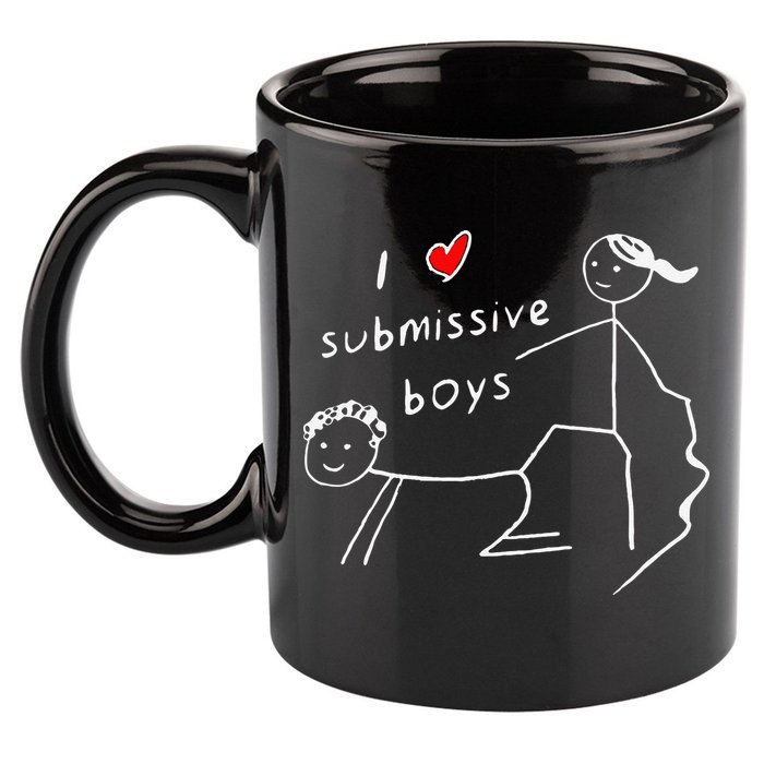 Funny I Love Submissive Boy I Heart Submissive Gift 11oz C Handle Ceramic Mug
