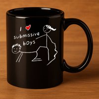 Funny I Love Submissive Boy I Heart Submissive Gift 11oz C Handle Ceramic Mug