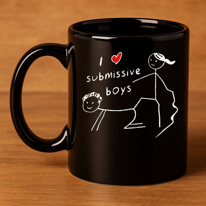 Funny I Love Submissive Boy I Heart Submissive Gift 11oz C Handle Ceramic Mug