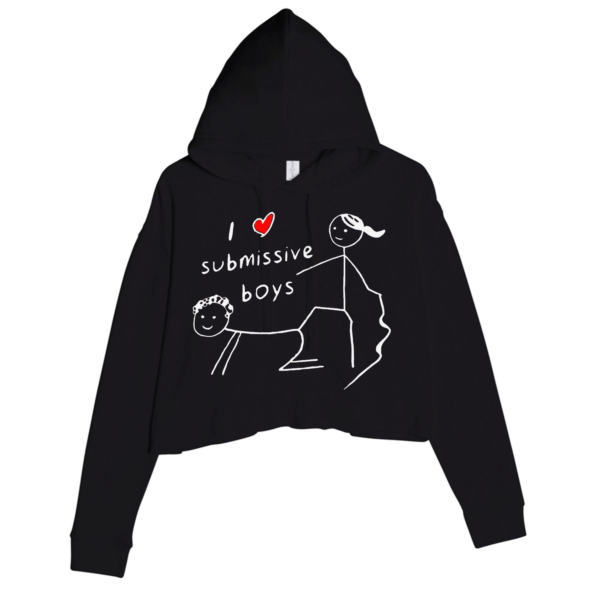 Funny I Love Submissive Boy I Heart Submissive Gift Crop Fleece Hoodie