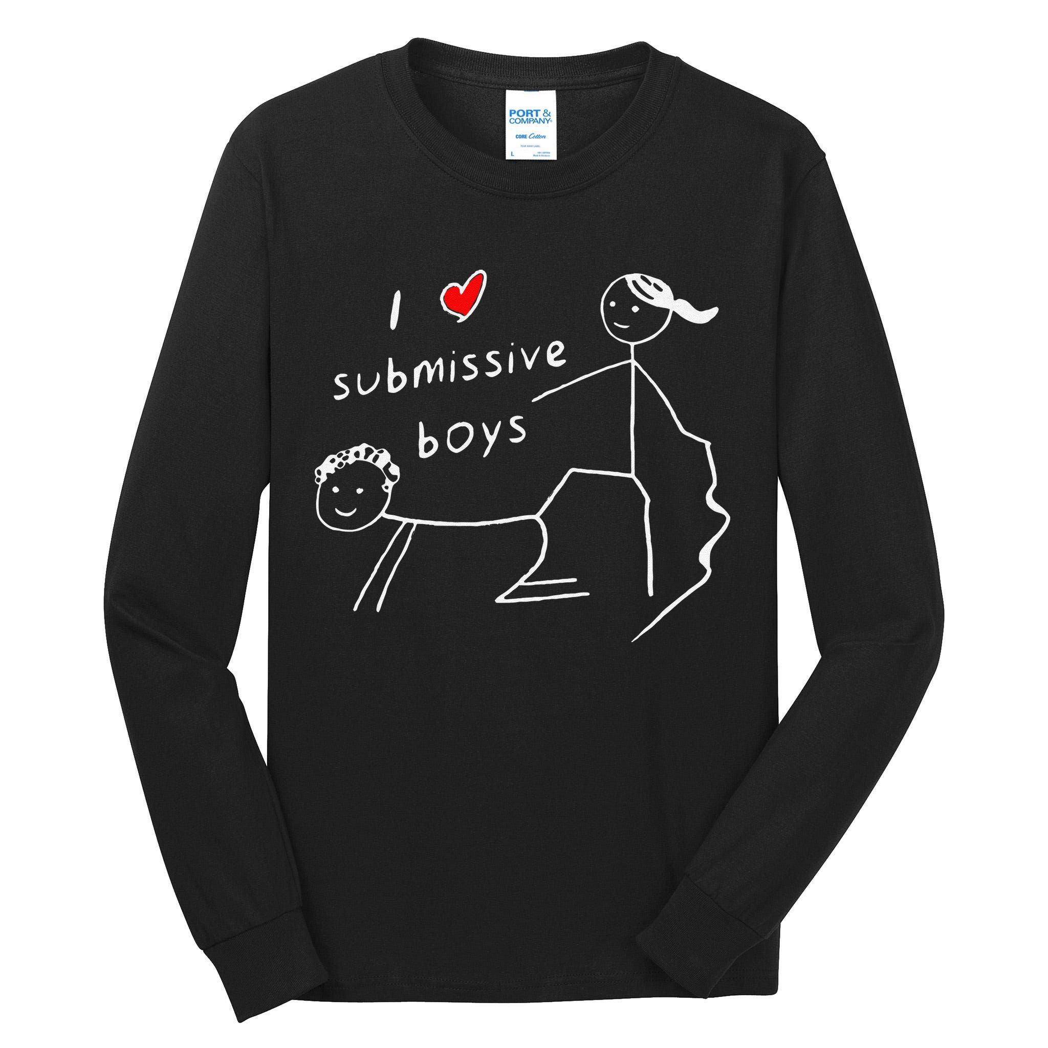 Funny I Love Submissive Boy I Heart Submissive Gift Tall Long Sleeve T-Shirt