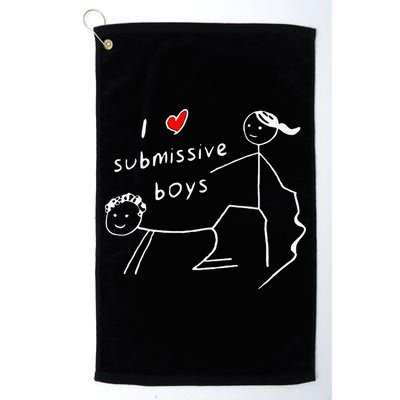 Funny I Love Submissive Boy I Heart Submissive Gift Golf Towel