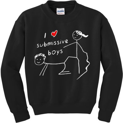 Funny I Love Submissive Boy I Heart Submissive Gift Kids Sweatshirt