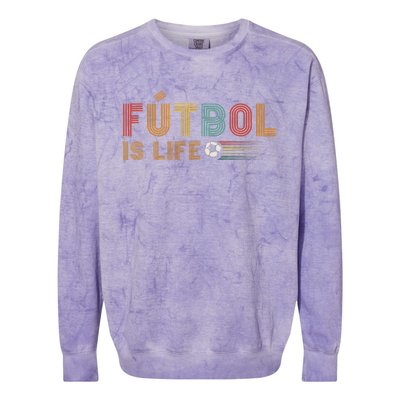 Futbol Is Life Football Lover Soccer Funny Vintage Colorblast Crewneck Sweatshirt