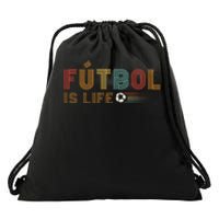 Futbol Is Life Football Lover Soccer Funny Vintage Drawstring Bag