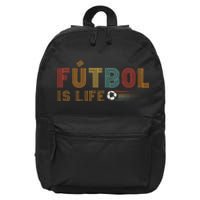 Futbol Is Life Football Lover Soccer Funny Vintage 16 in Basic Backpack