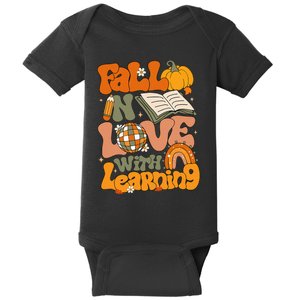 Fall In Love With Learning Autum Thanksgiving Teacher Baby Bodysuit