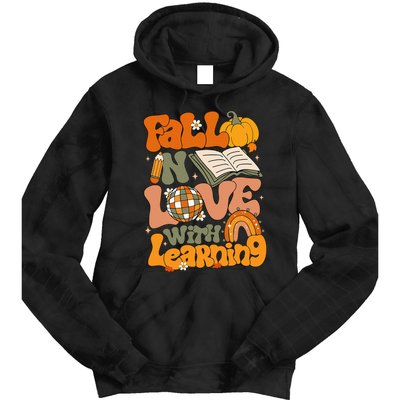 Fall In Love With Learning Autum Thanksgiving Teacher Tie Dye Hoodie