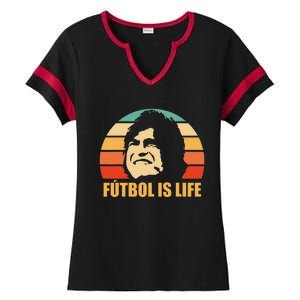 Futbol Is Life Ladies Halftime Notch Neck Tee