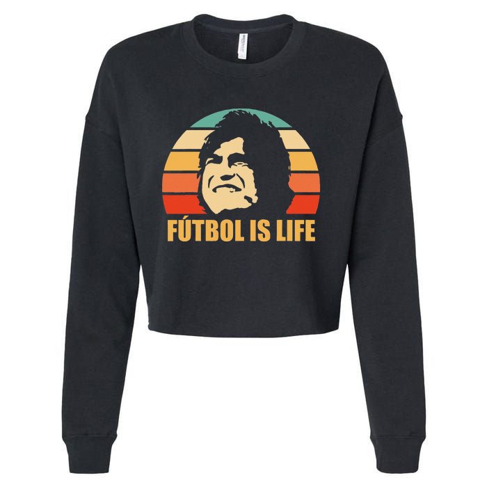 Futbol Is Life Cropped Pullover Crew