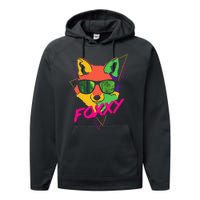 Fox I Love Fox Foxy Foxxy Performance Fleece Hoodie