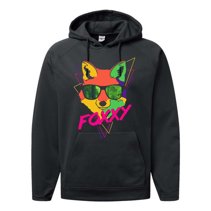 Fox I Love Fox Foxy Foxxy Performance Fleece Hoodie