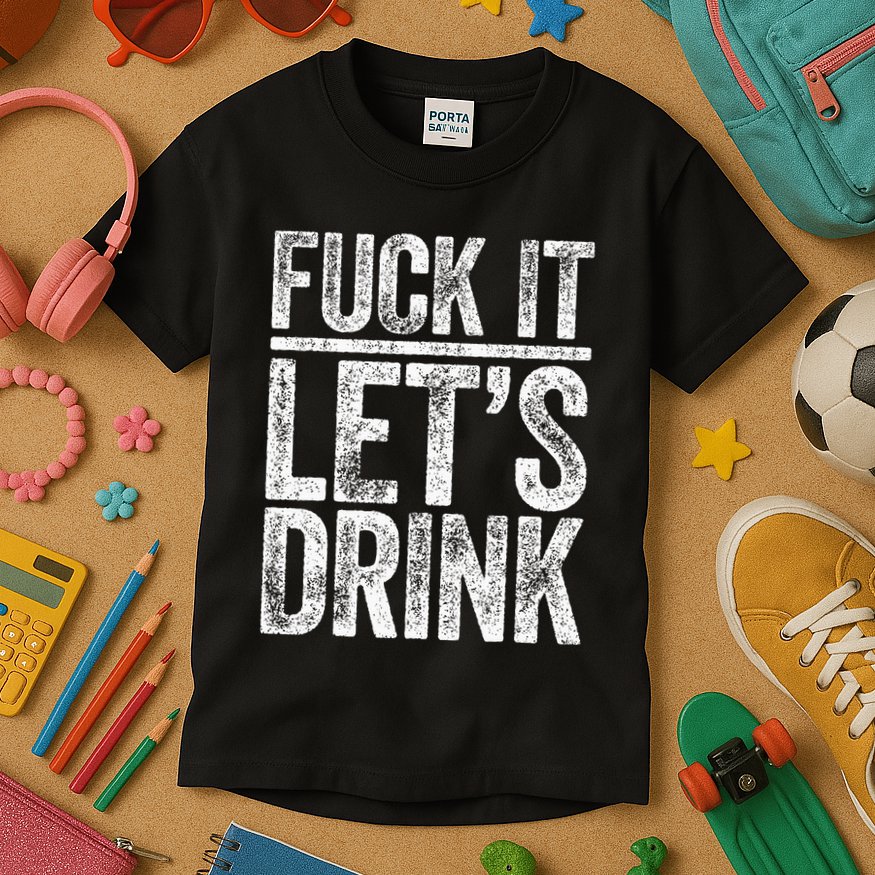 Fuck It LetS Drink Drinking Kids T-Shirt