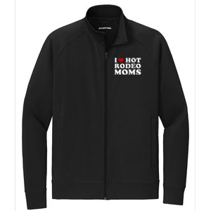 Funny I Love Hot Rodeo Moms I Heart Cowboy Rodeo Mom Stretch Full-Zip Cadet Jacket