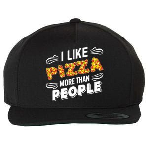 Funny I Like Pizza More Than People Gift Wool Snapback Cap