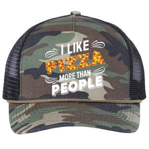 Funny I Like Pizza More Than People Gift Retro Rope Trucker Hat Cap