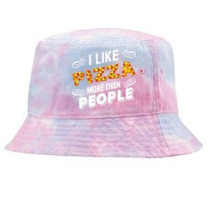 Funny I Like Pizza More Than People Gift Tie-Dyed Bucket Hat