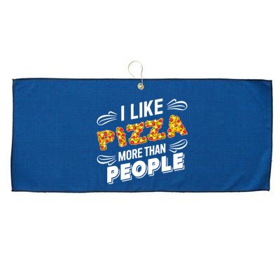 Funny I Like Pizza More Than People Gift Large Microfiber Waffle Golf Towel