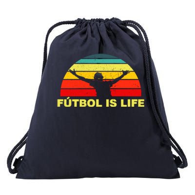 Futbol Is Life Drawstring Bag