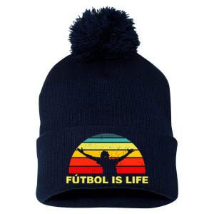 Futbol Is Life Pom Pom 12in Knit Beanie