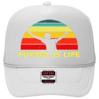 Futbol Is Life High Crown Mesh Back Trucker Hat