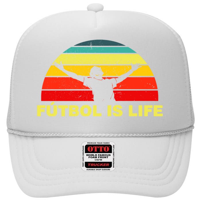 Futbol Is Life High Crown Mesh Back Trucker Hat