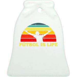 Futbol Is Life Ceramic Bell Ornament