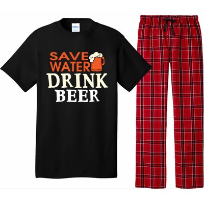 Funny Ing Lover Tees Gift Save Water Beer Gift Pajama Set