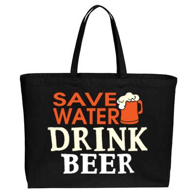 Funny Ing Lover Tees Gift Save Water Beer Gift Cotton Canvas Jumbo Tote