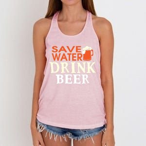 Funny Ing Lover Tees Gift Save Water Beer Gift Women's Knotted Racerback Tank