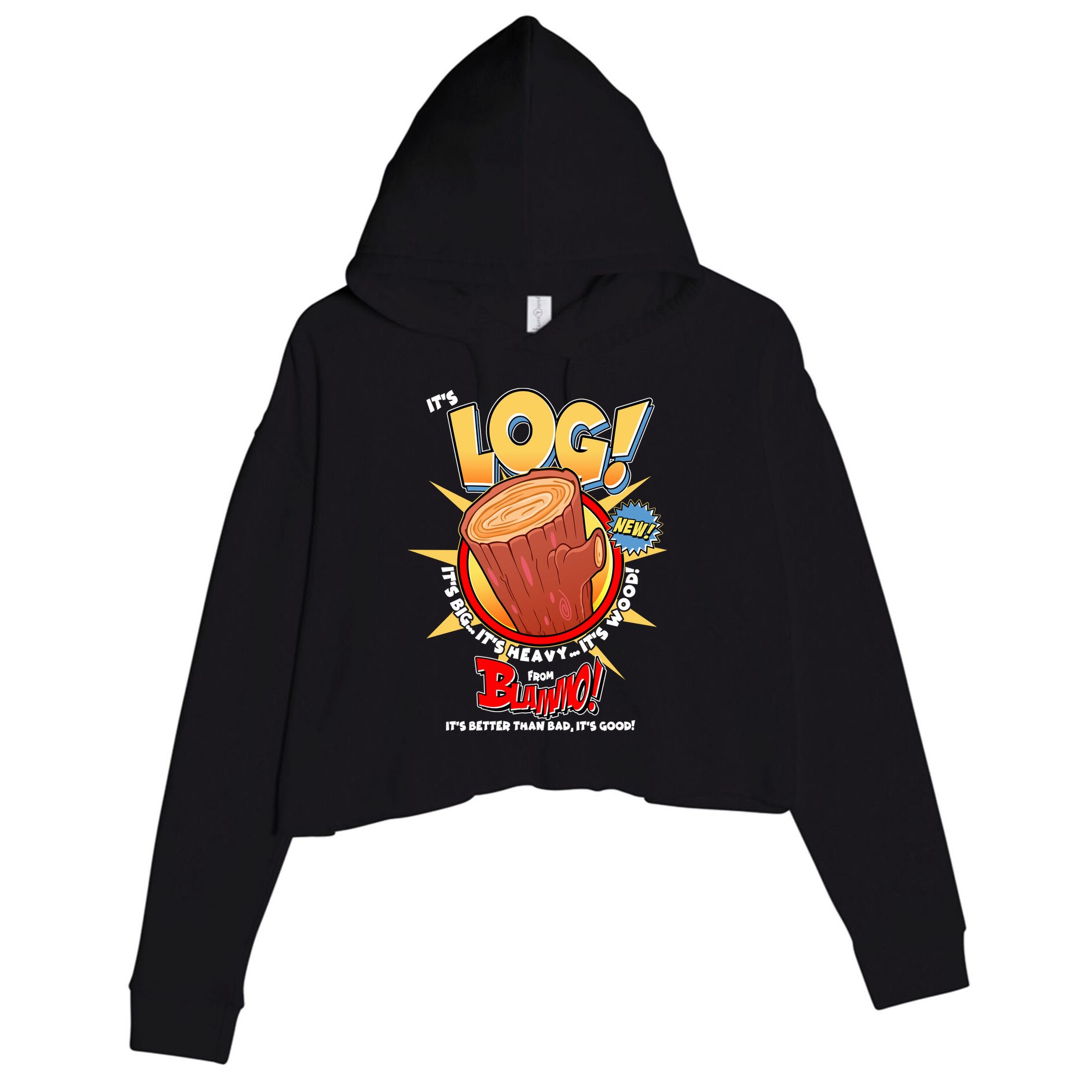 Funny It's Log Crop Fleece Hoodie