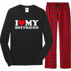 funny I Love My Boyfriend I Heart My Boyfriend Long Sleeve Pajama Set