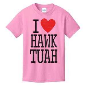 Funny I Love Hawk Tuah Heart Guy Spit Joke Wet That Thang Kids T-Shirt