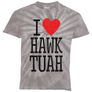 Funny I Love Hawk Tuah Heart Guy Spit Joke Wet That Thang Kids Tie-Dye T-Shirt