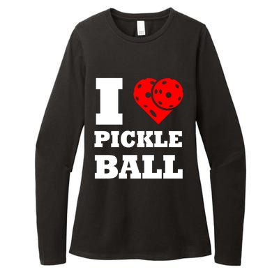 Funny I Love Pickleball Heart Great Gift Womens CVC Long Sleeve Shirt