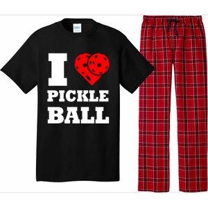 Funny I Love Pickleball Heart Great Gift Pajama Set