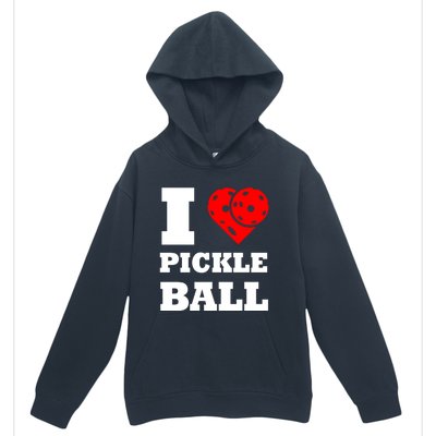 Funny I Love Pickleball Heart Great Gift Urban Pullover Hoodie