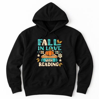 Fall In Love With Reading Book Autumn Pumpkins And Teachers Hoodie