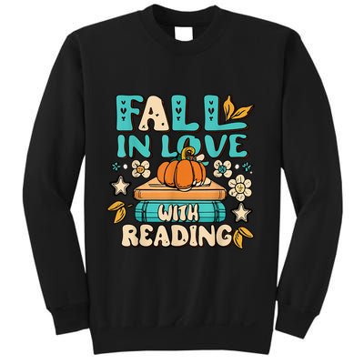 Fall In Love With Reading Book Autumn Pumpkins And Teachers Sweatshirt