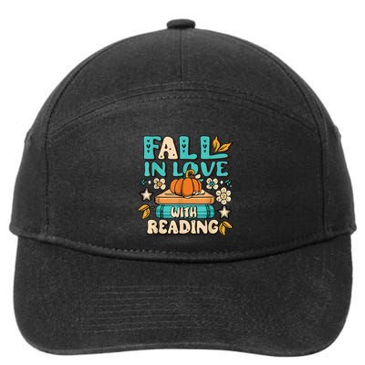 Fall In Love With Reading Book Autumn Pumpkins And Teachers 7-Panel Snapback Hat