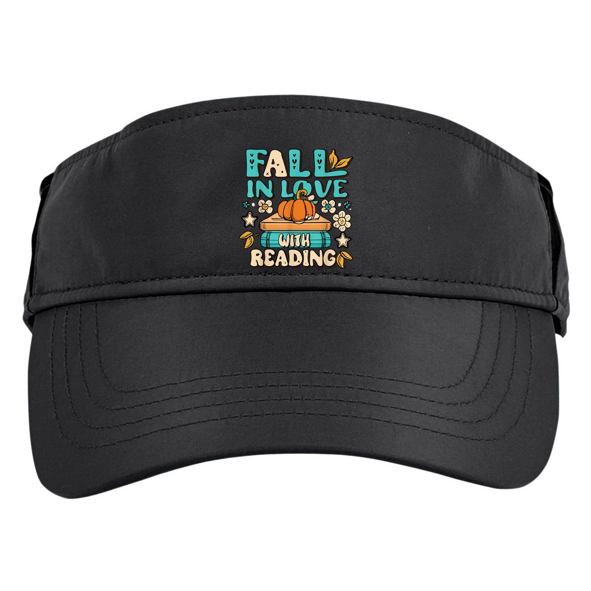 Fall In Love With Reading Book Autumn Pumpkins And Teachers Adult Drive Performance Visor