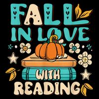 Fall In Love With Reading Book Autumn Pumpkins And Teachers Drawstring Bag