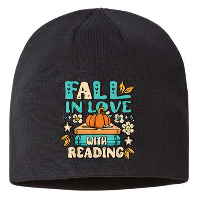 Fall In Love With Reading Book Autumn Pumpkins And Teachers Sustainable Beanie