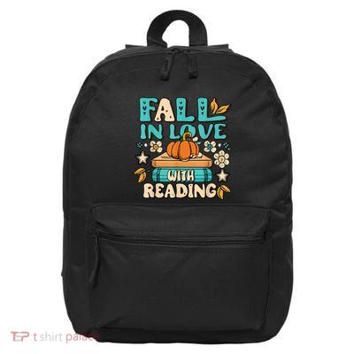 Fall In Love With Reading Book Autumn Pumpkins And Teachers 16 in Basic Backpack