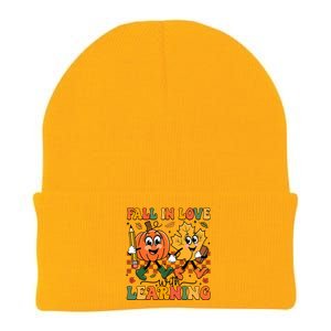 Fall In Love With Learning Thanksgiving Teacher Student Knit Cap Winter Beanie