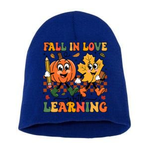 Fall In Love With Learning Thanksgiving Teacher Student Short Acrylic Beanie