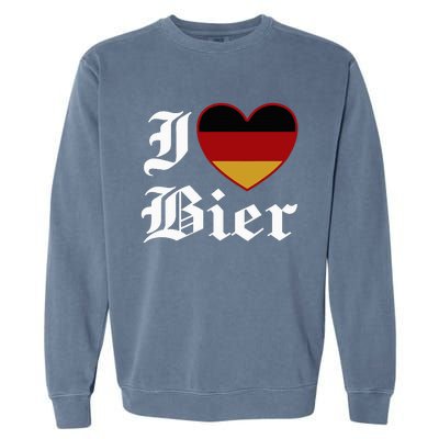 Funny I Love Beer Octoberfest Garment-Dyed Sweatshirt